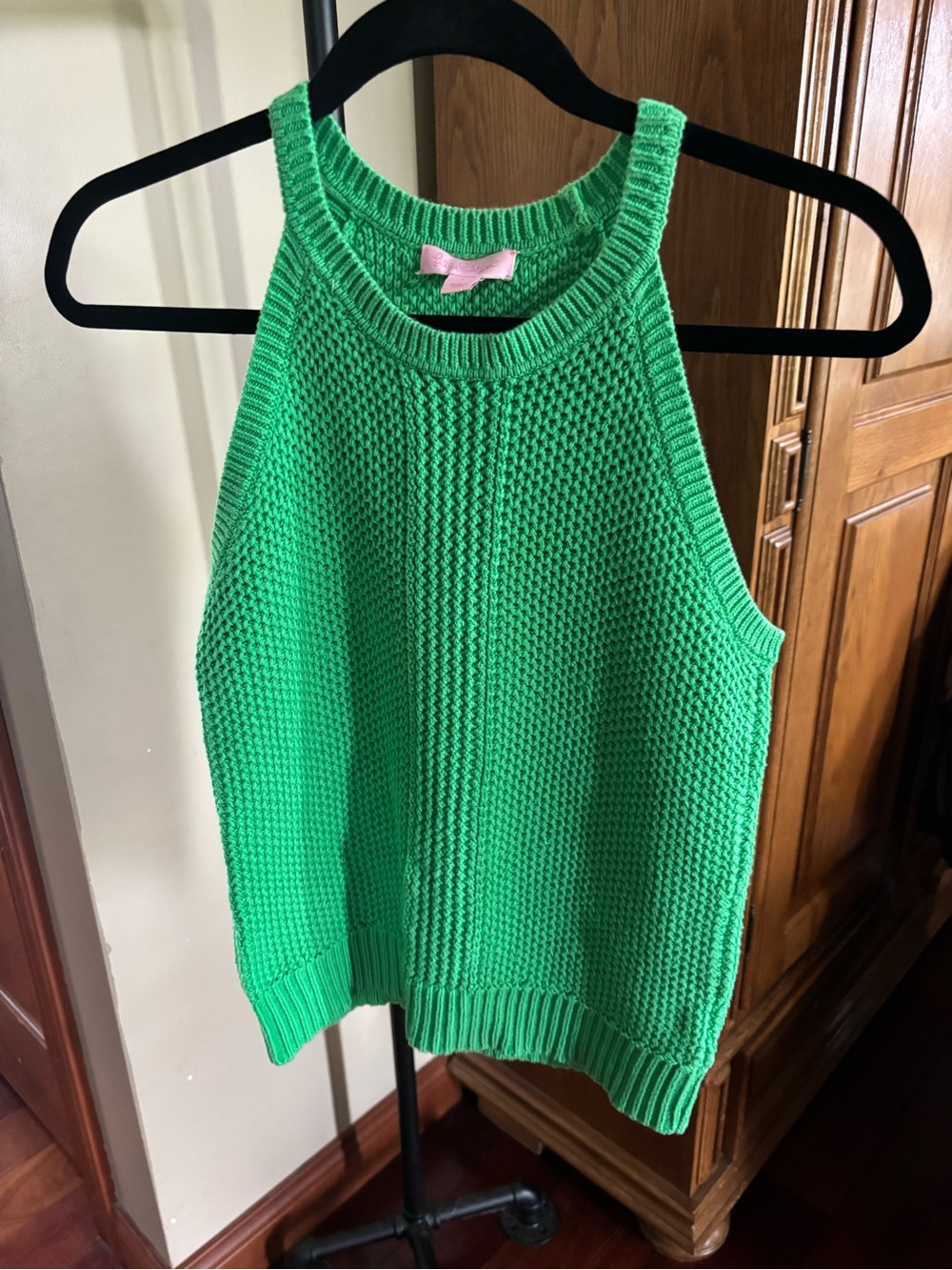 Lilly Pulitzer Bright Green Knit Sleeveless Crewneck Sweater